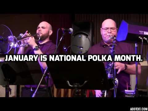 A live polka band on stage during National Polka Month